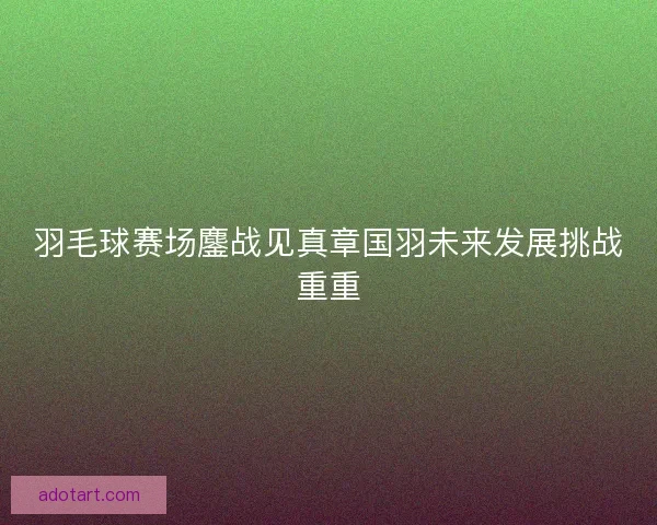 羽毛球赛场鏖战见真章国羽未来发展挑战重重