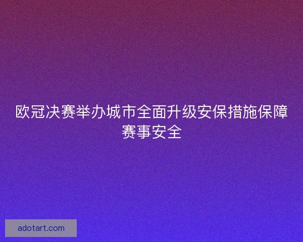欧冠决赛举办城市全面升级安保措施保障赛事安全